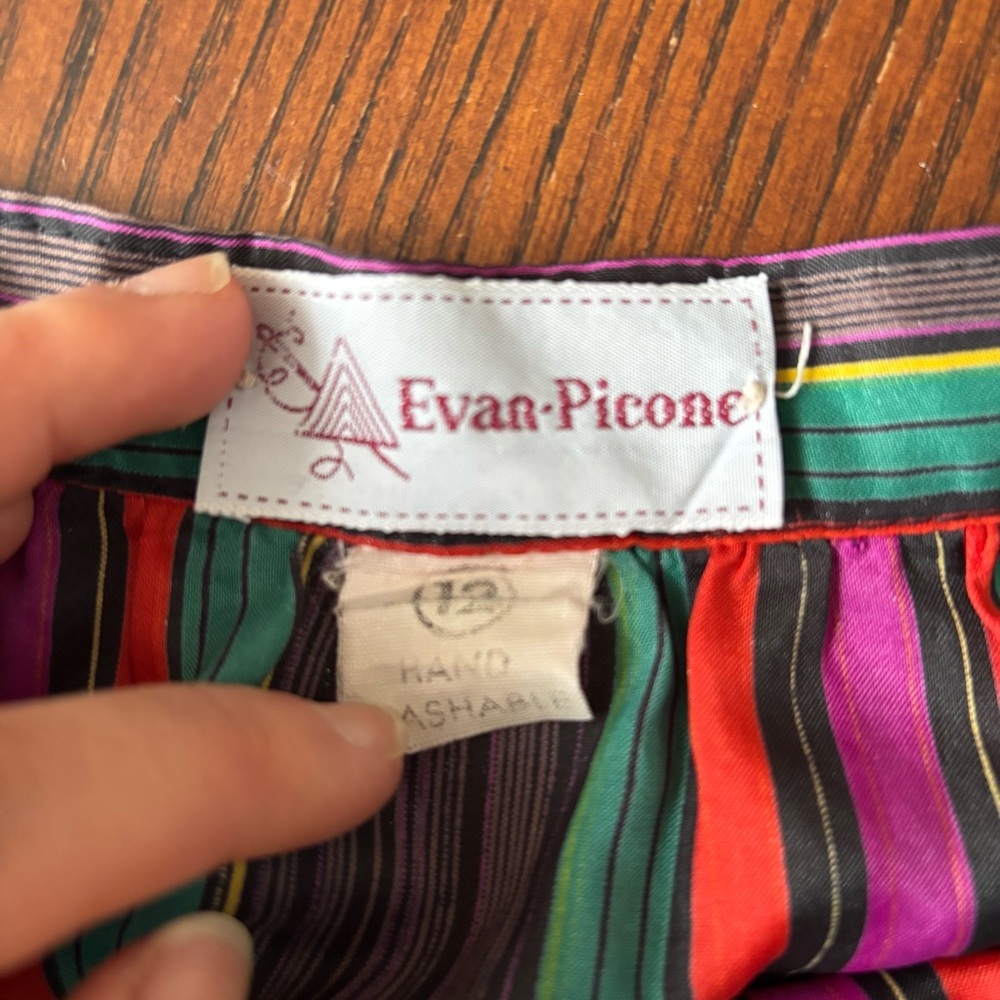 Vintage 1980s–1990s Evan Picone Colorful Striped Maxi Skirt - Picture 2 of 6